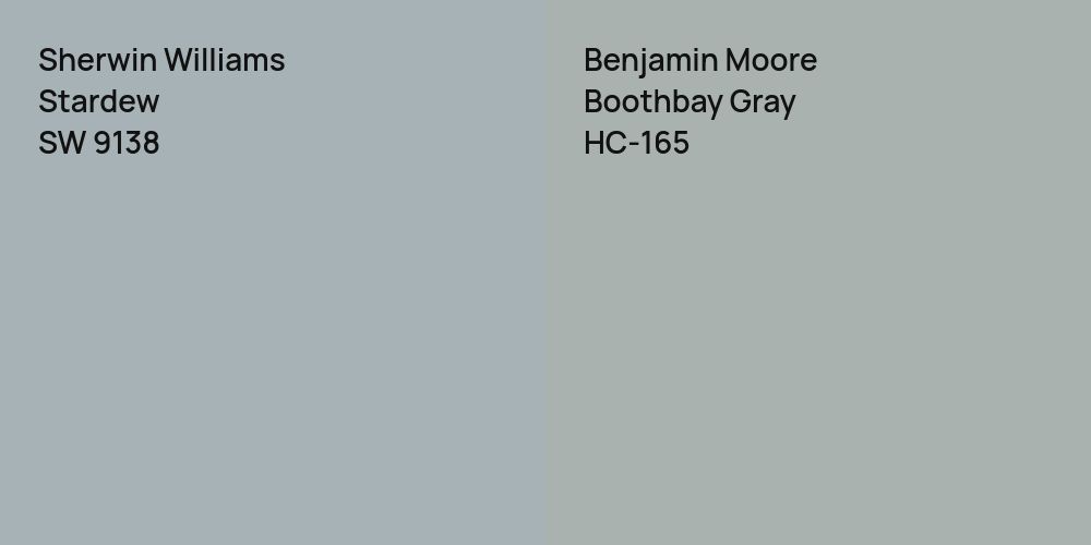 Sherwin Williams Stardew vs. Benjamin Moore Boothbay Gray