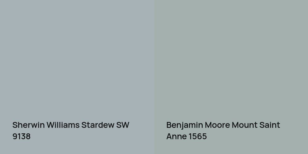 Sherwin Williams Stardew vs. Benjamin Moore Mount Saint Anne