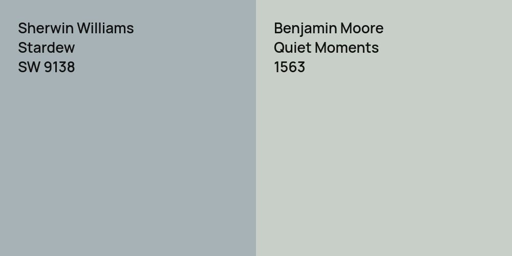 Sherwin Williams Stardew vs. Benjamin Moore Quiet Moments