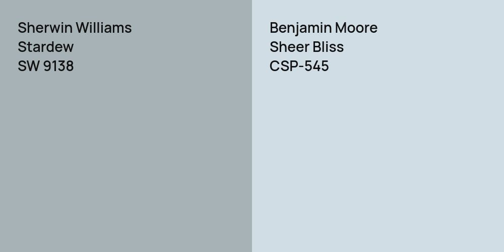 Sherwin Williams Stardew vs. Benjamin Moore Sheer Bliss