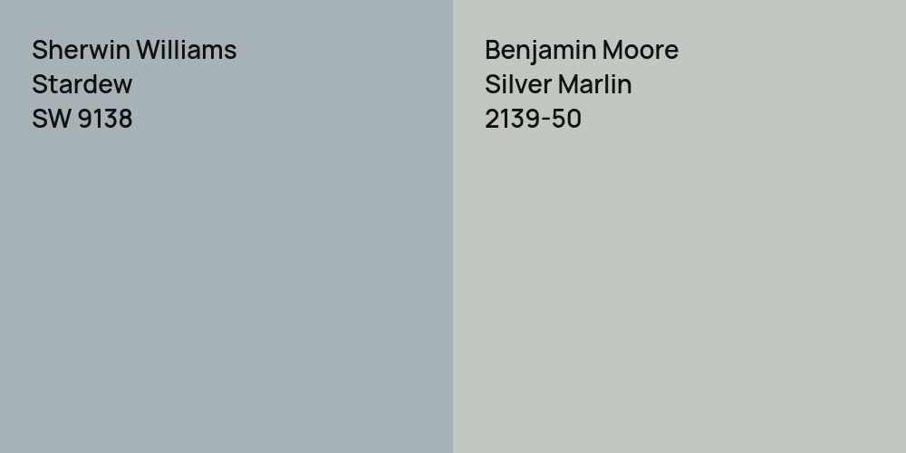 Sherwin Williams Stardew vs. Benjamin Moore Silver Marlin