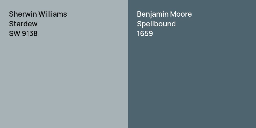 Sherwin Williams Stardew vs. Benjamin Moore Spellbound