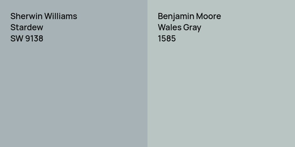 Sherwin Williams Stardew vs. Benjamin Moore Wales Gray