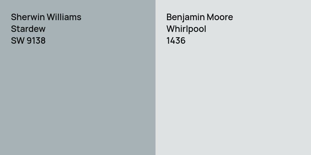 Sherwin Williams Stardew vs. Benjamin Moore Whirlpool