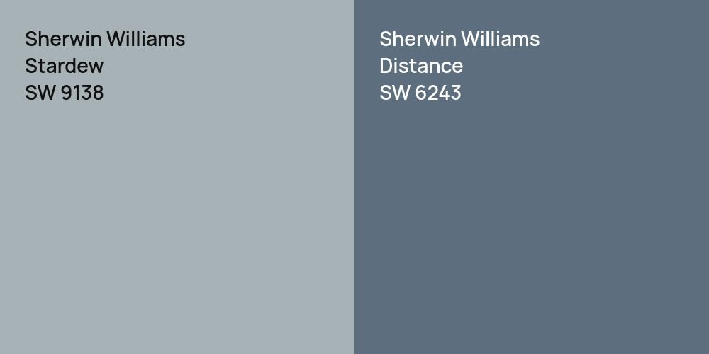 Sherwin Williams Stardew vs. Sherwin Williams Distance