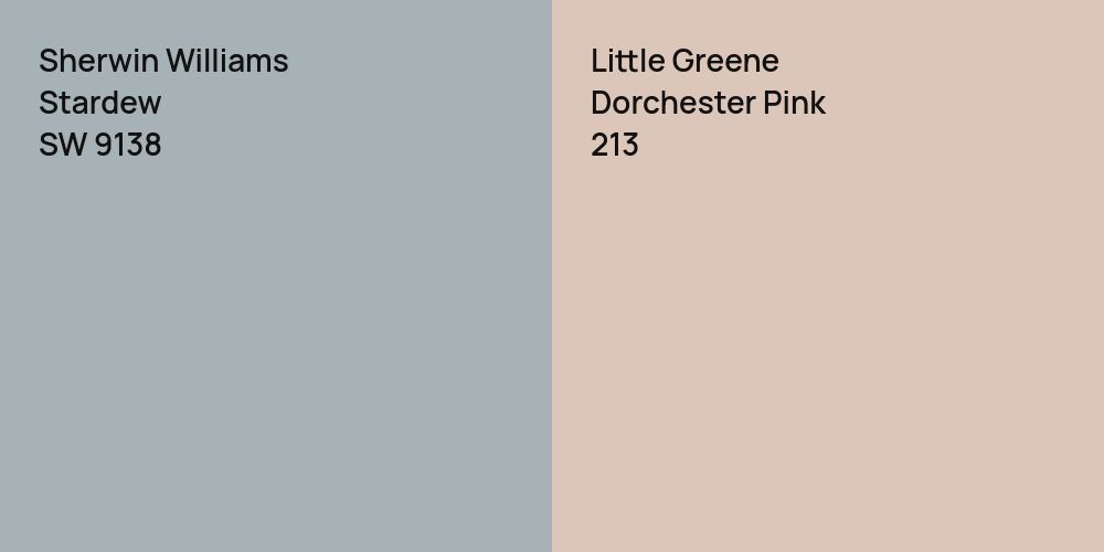 Sherwin Williams Stardew vs. Little Greene Dorchester Pink