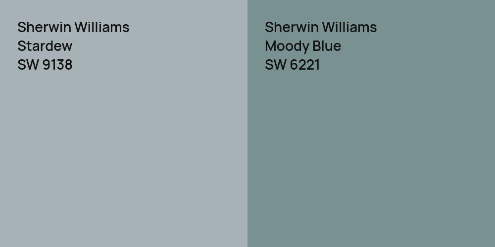 Sherwin Williams Stardew vs. Sherwin Williams Moody Blue