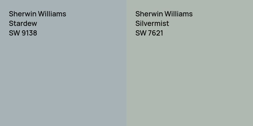 Sherwin Williams Stardew vs. Sherwin Williams Silvermist