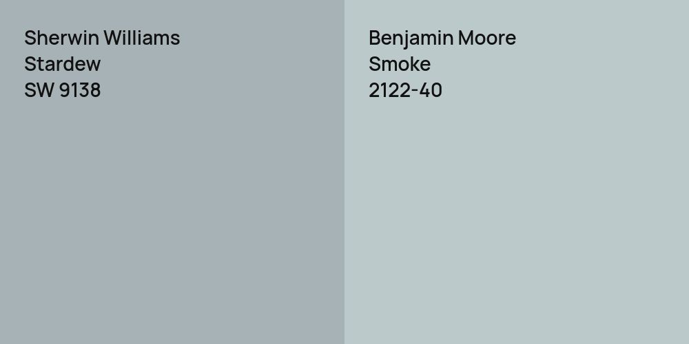 Sherwin Williams Stardew vs. Benjamin Moore Smoke