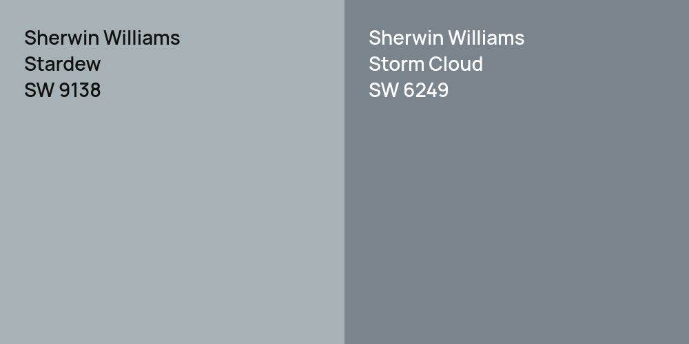 Sherwin Williams Stardew vs. Sherwin Williams Storm Cloud