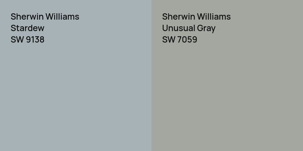 Sherwin Williams Stardew vs. Sherwin Williams Unusual Gray