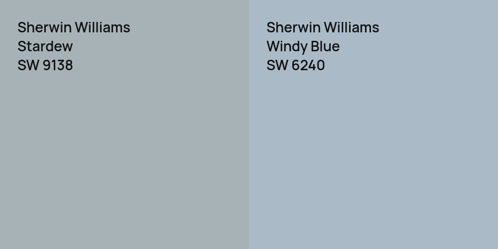 Sherwin Williams Stardew vs. Sherwin Williams Windy Blue