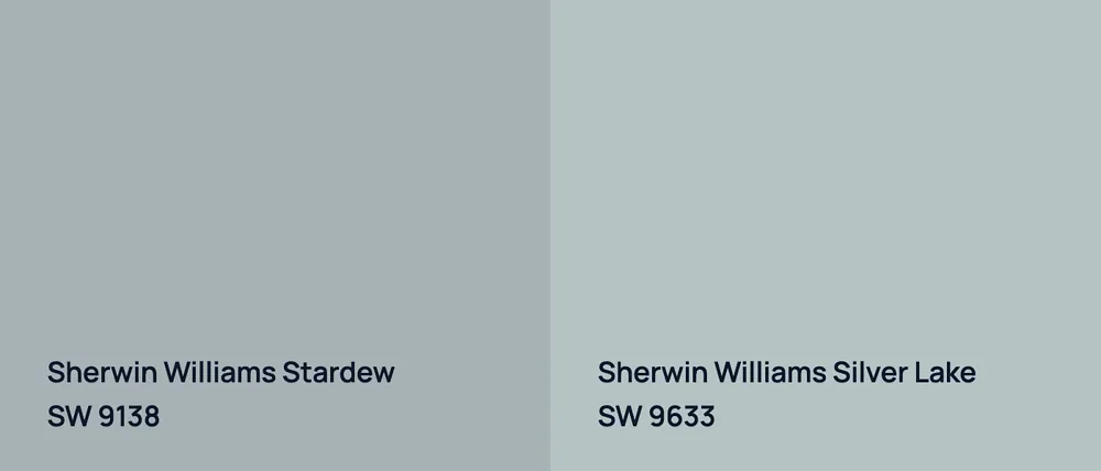 Sherwin Williams Stardew SW 9138 vs Sherwin Williams Silver Lake SW 9633