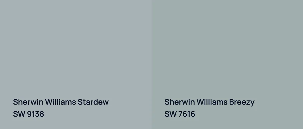 Sherwin Williams Stardew SW 9138 vs Sherwin Williams Breezy SW 7616