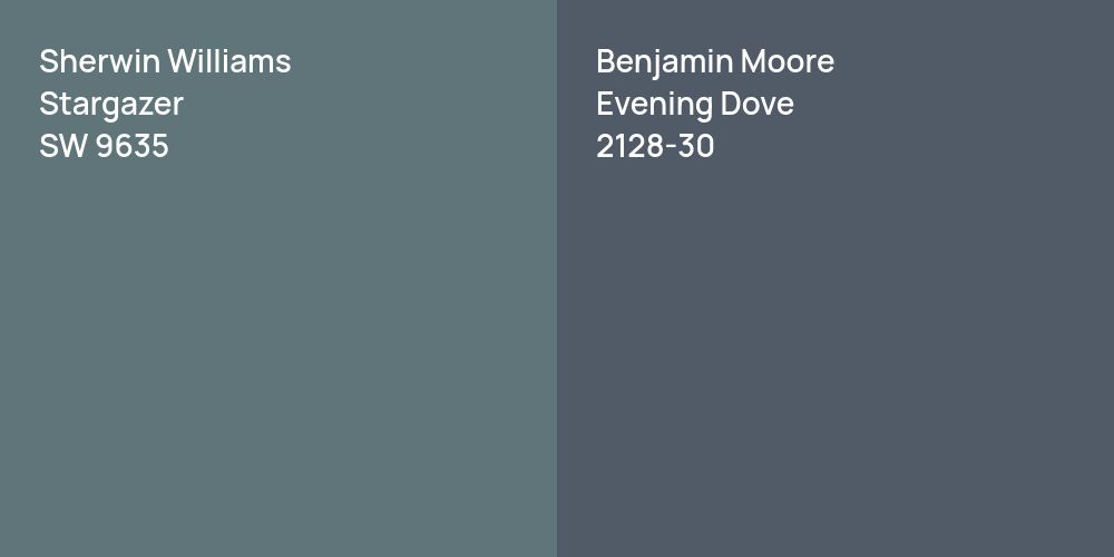 Sherwin Williams Stargazer vs. Benjamin Moore Evening Dove