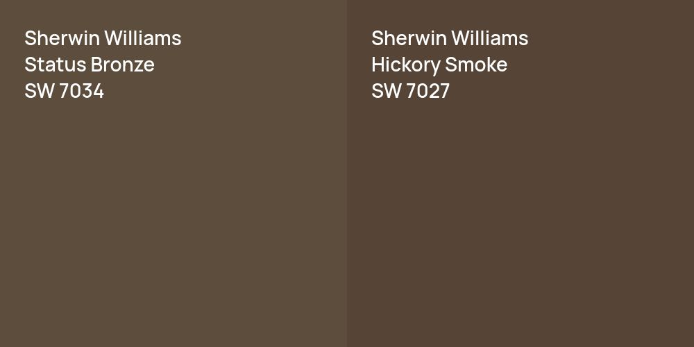 Sherwin Williams Status Bronze vs. Sherwin Williams Hickory Smoke