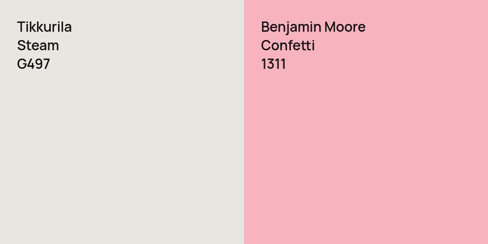 Tikkurila Steam vs. Benjamin Moore Confetti