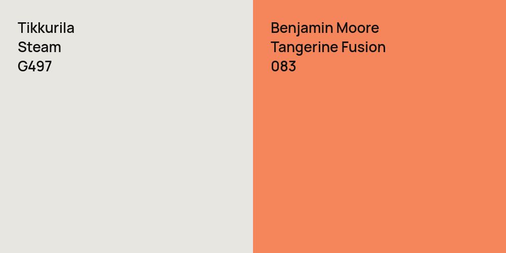 Tikkurila Steam vs. Benjamin Moore Tangerine Fusion