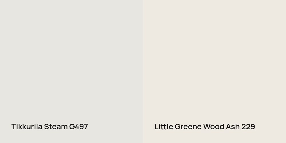 Tikkurila Steam vs. Little Greene Wood Ash