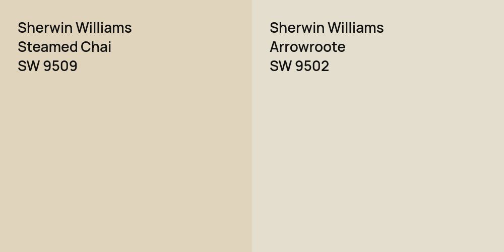 Sherwin Williams Steamed Chai vs. Sherwin Williams Arrowroote