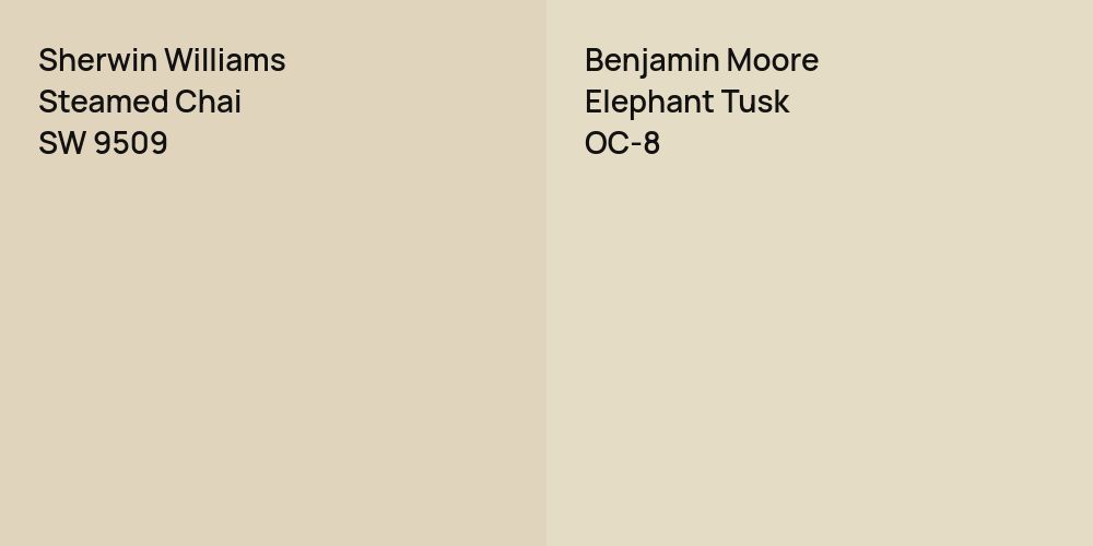 Sherwin Williams Steamed Chai vs. Benjamin Moore Elephant Tusk