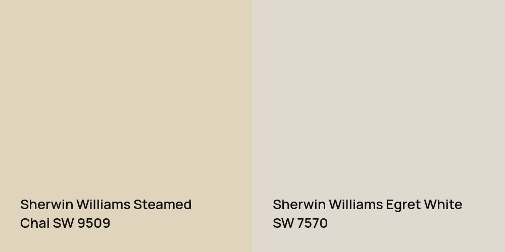 Sherwin Williams Steamed Chai vs. Sherwin Williams Egret White