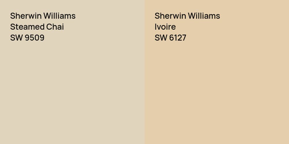 Sherwin Williams Steamed Chai vs. Sherwin Williams Ivoire