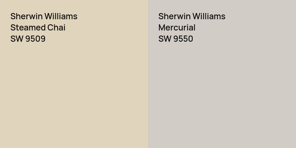 Sherwin Williams Steamed Chai vs. Sherwin Williams Mercurial