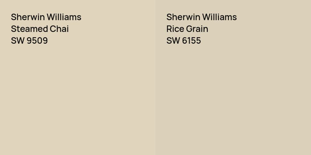 Sherwin Williams Steamed Chai vs. Sherwin Williams Rice Grain