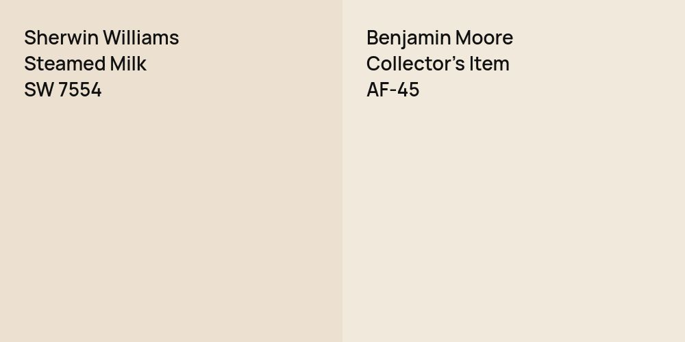 Sherwin Williams Steamed Milk vs. Benjamin Moore Collector's Item