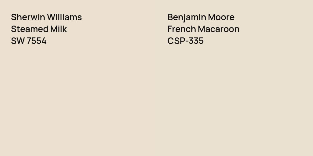 Sherwin Williams Steamed Milk vs. Benjamin Moore French Macaroon