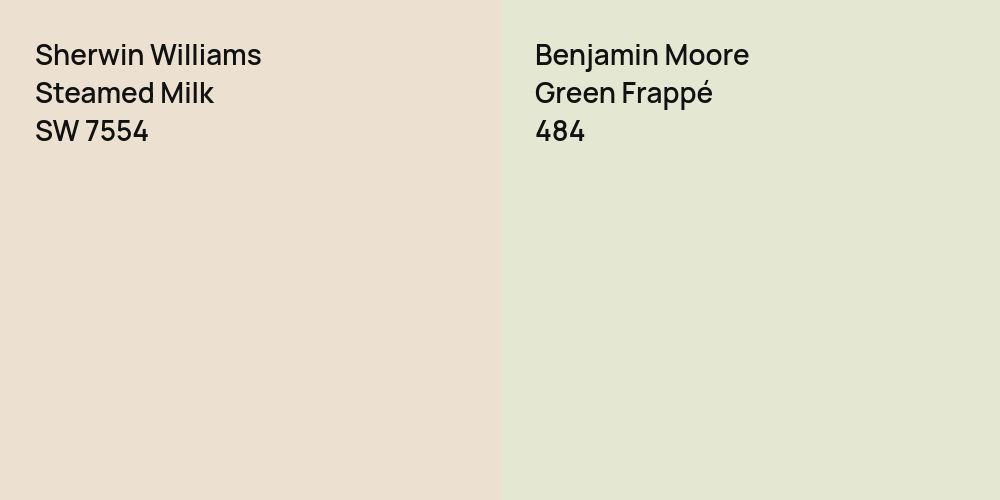 Sherwin Williams Steamed Milk vs. Benjamin Moore Green Frappé