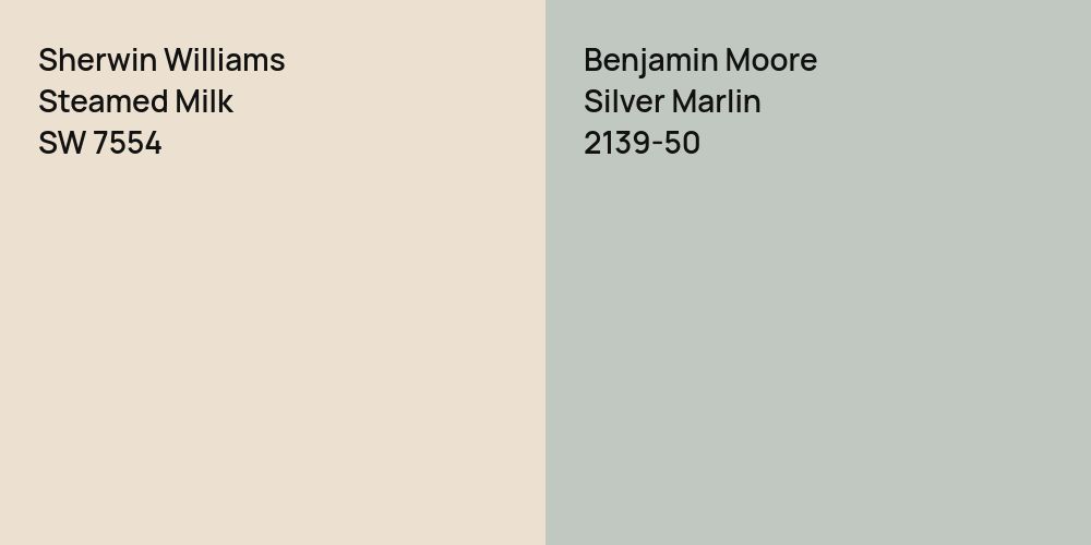 Sherwin Williams Steamed Milk vs. Benjamin Moore Silver Marlin