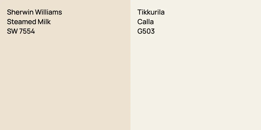 Sherwin Williams Steamed Milk vs. Tikkurila Calla