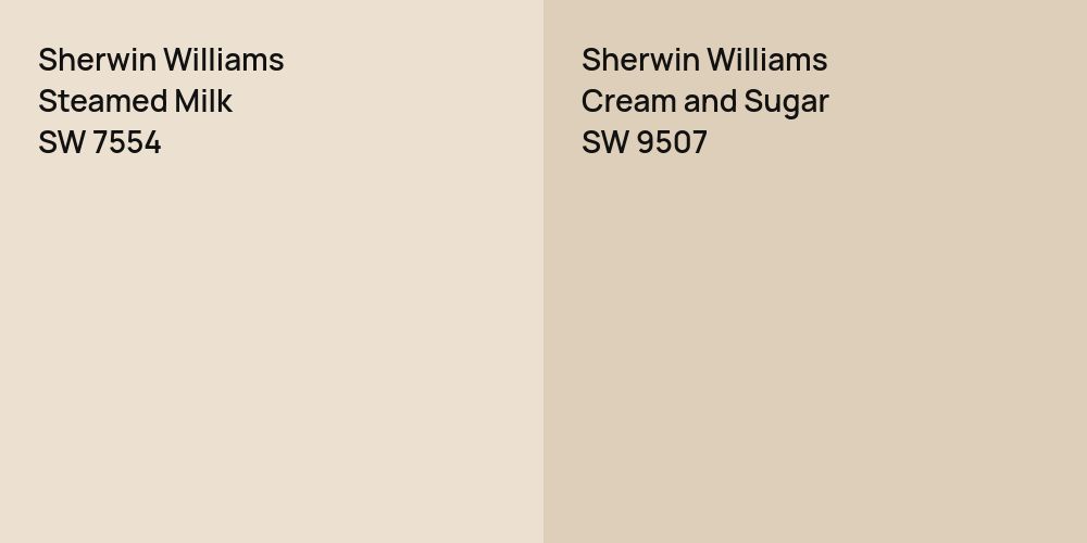 Sherwin Williams Steamed Milk vs. Sherwin Williams Cream and Sugar