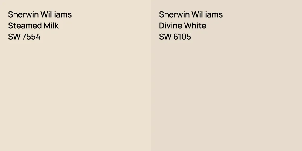 Sherwin Williams Steamed Milk vs. Sherwin Williams Divine White