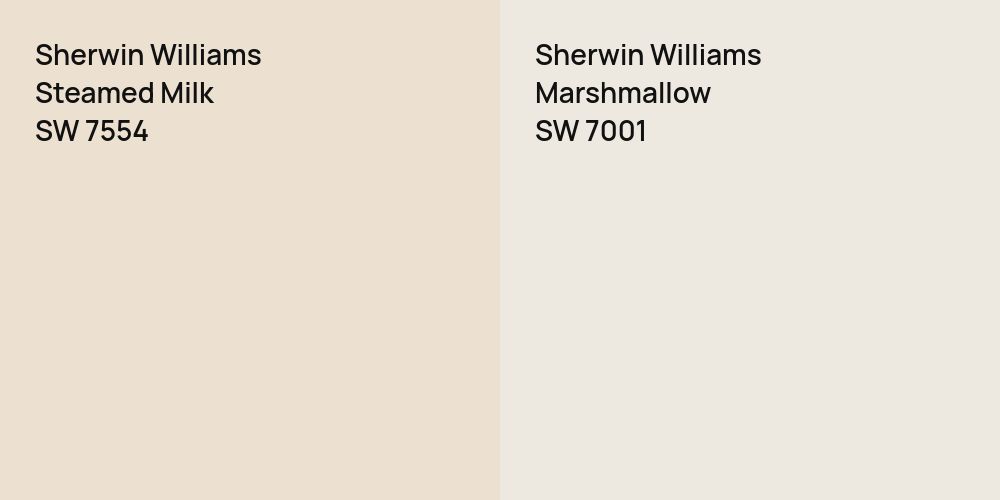 Sherwin Williams Steamed Milk vs. Sherwin Williams Marshmallow