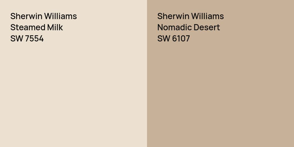 Sherwin Williams Steamed Milk vs. Sherwin Williams Nomadic Desert