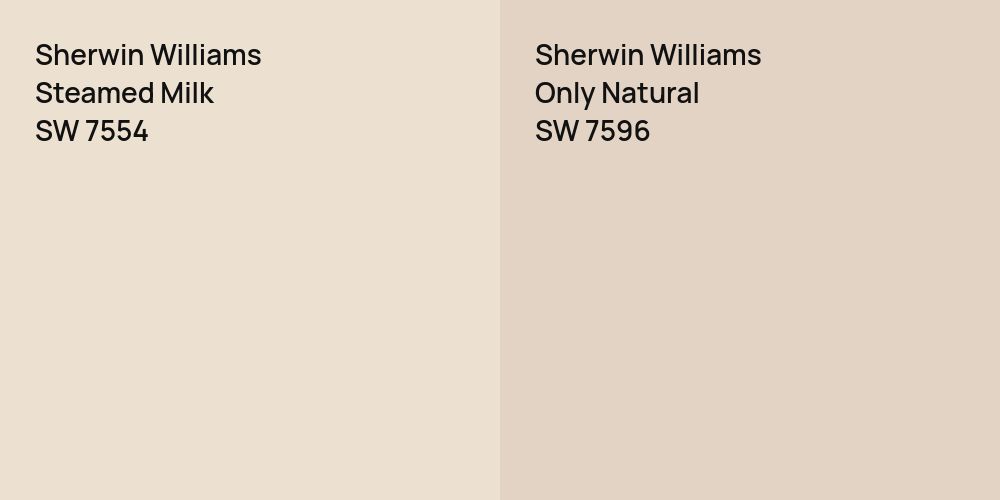 Sherwin Williams Steamed Milk vs. Sherwin Williams Only Natural