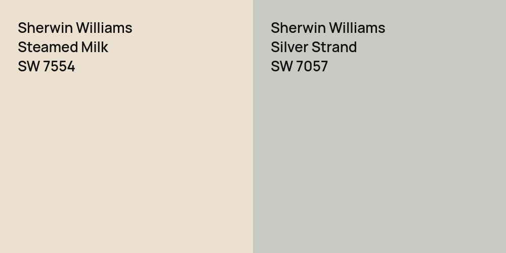 Sherwin Williams Steamed Milk vs. Sherwin Williams Silver Strand