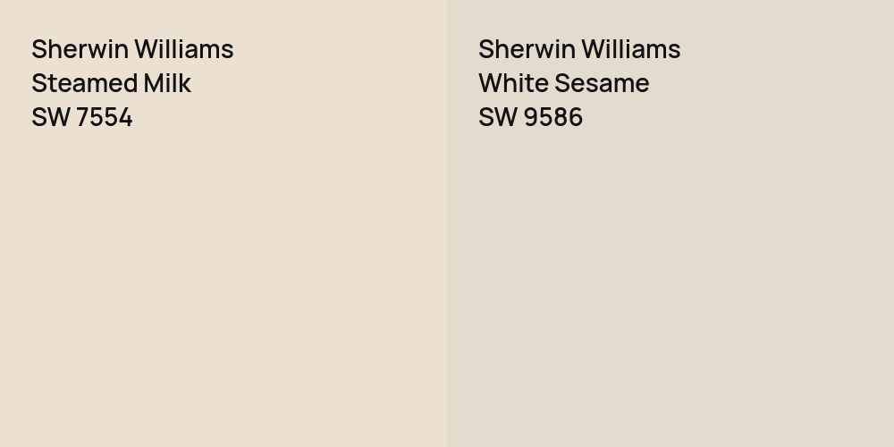 Sherwin Williams Steamed Milk vs. Sherwin Williams White Sesame