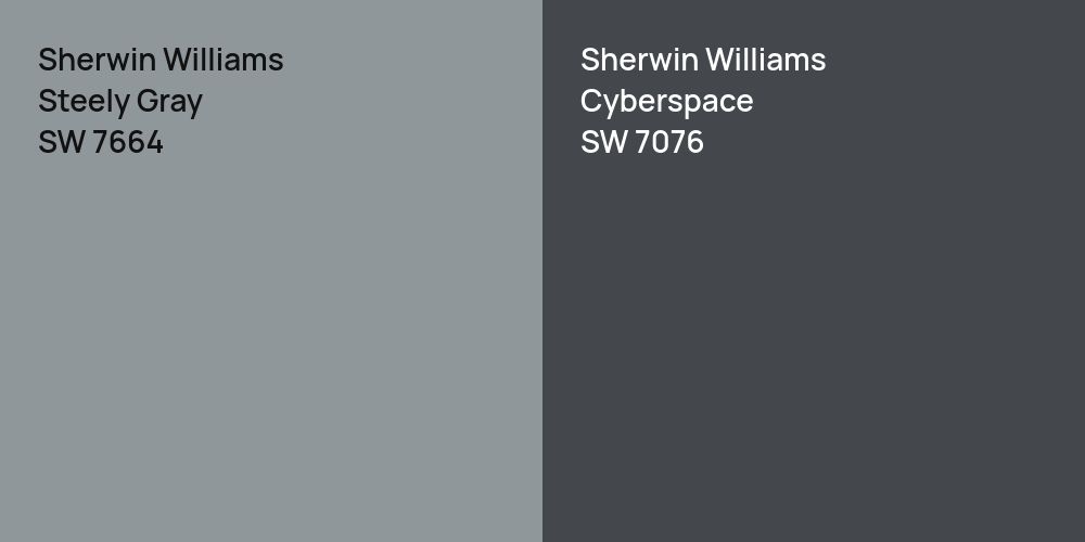 Sherwin Williams Steely Gray vs. Sherwin Williams Cyberspace