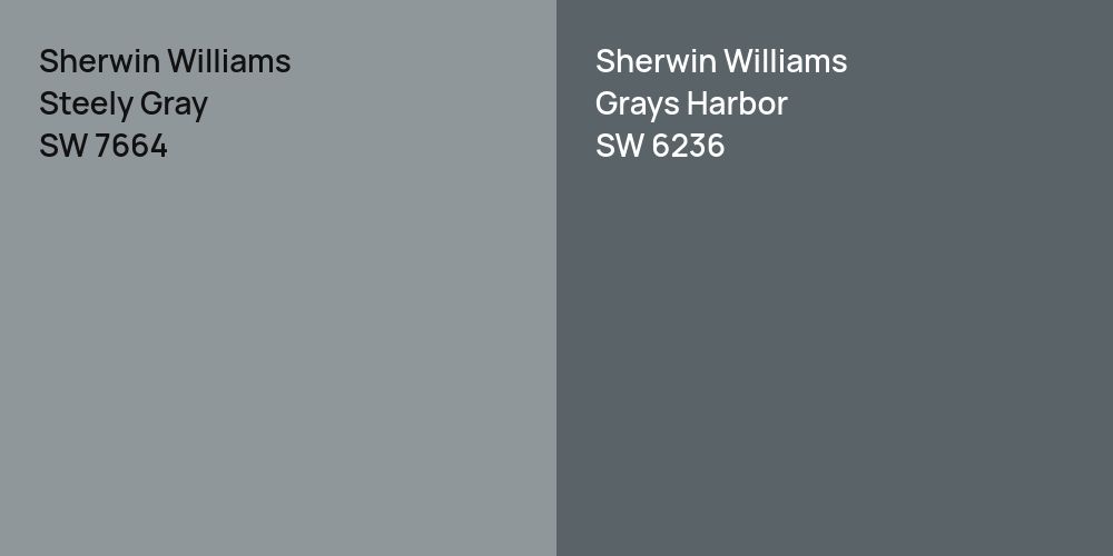 Sherwin Williams Steely Gray vs. Sherwin Williams Grays Harbor