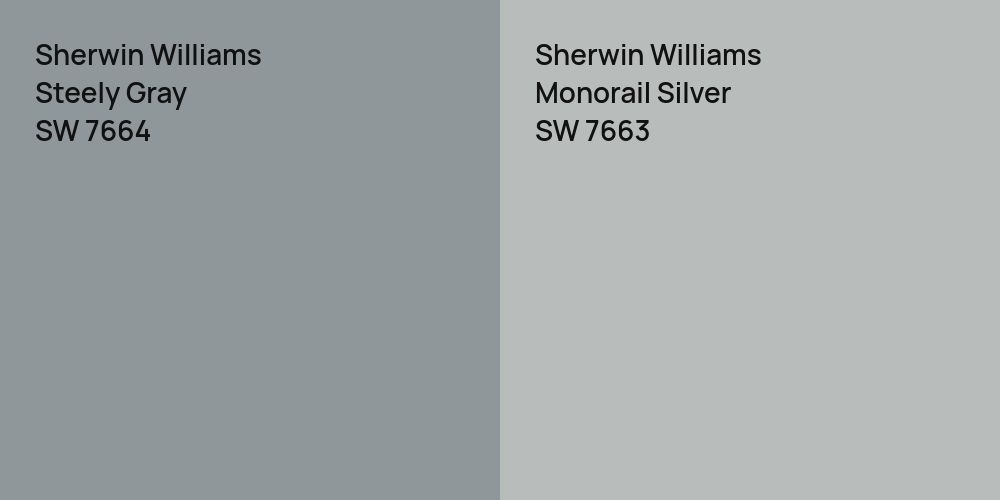 Sherwin Williams Steely Gray vs. Sherwin Williams Monorail Silver