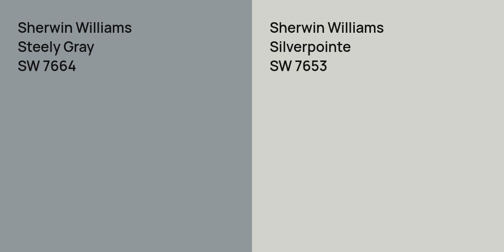 Sherwin Williams Steely Gray vs. Sherwin Williams Silverpointe