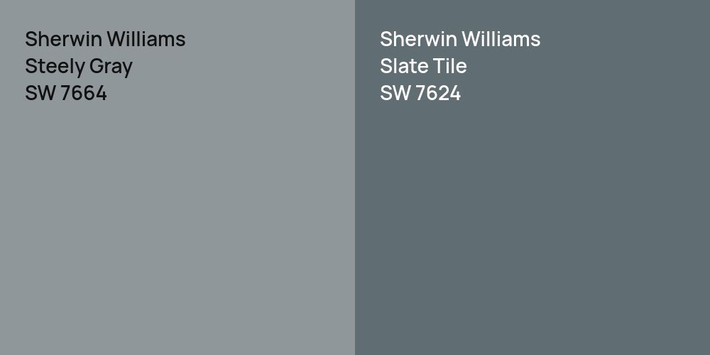 Sherwin Williams Steely Gray vs. Sherwin Williams Slate Tile