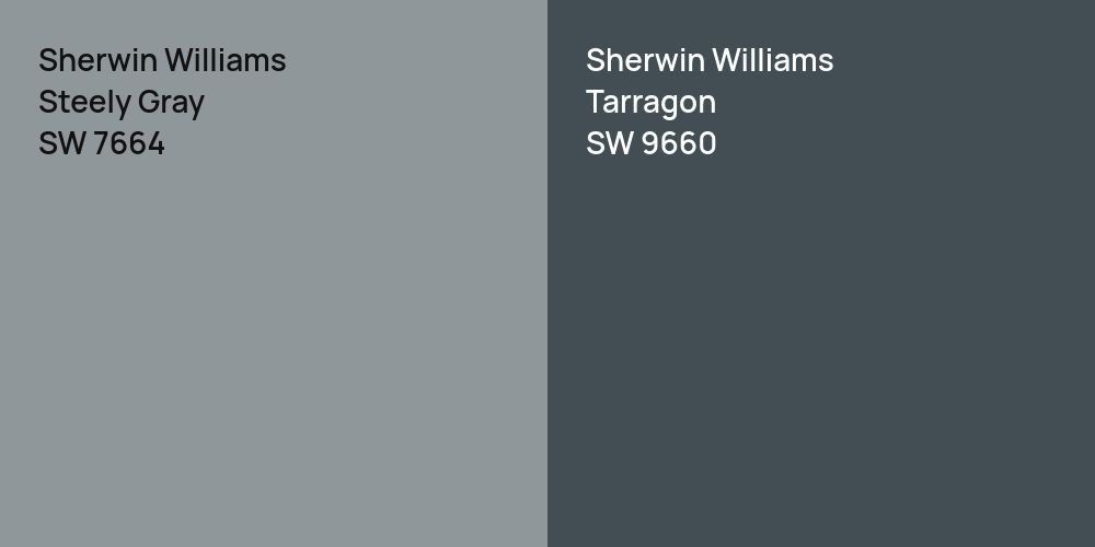 Sherwin Williams Steely Gray vs. Sherwin Williams Tarragon