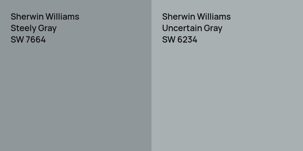 Sherwin Williams Steely Gray vs. Sherwin Williams Uncertain Gray