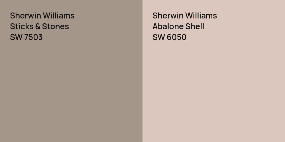 Sherwin Williams Sticks & Stones vs. Sherwin Williams Abalone Shell