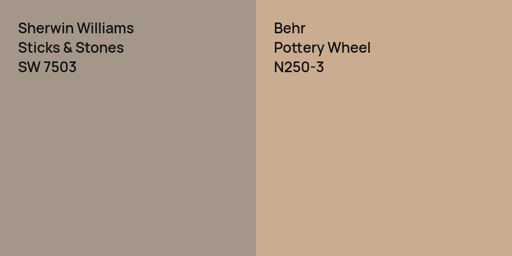 Sherwin Williams Sticks & Stones vs. Behr Pottery Wheel